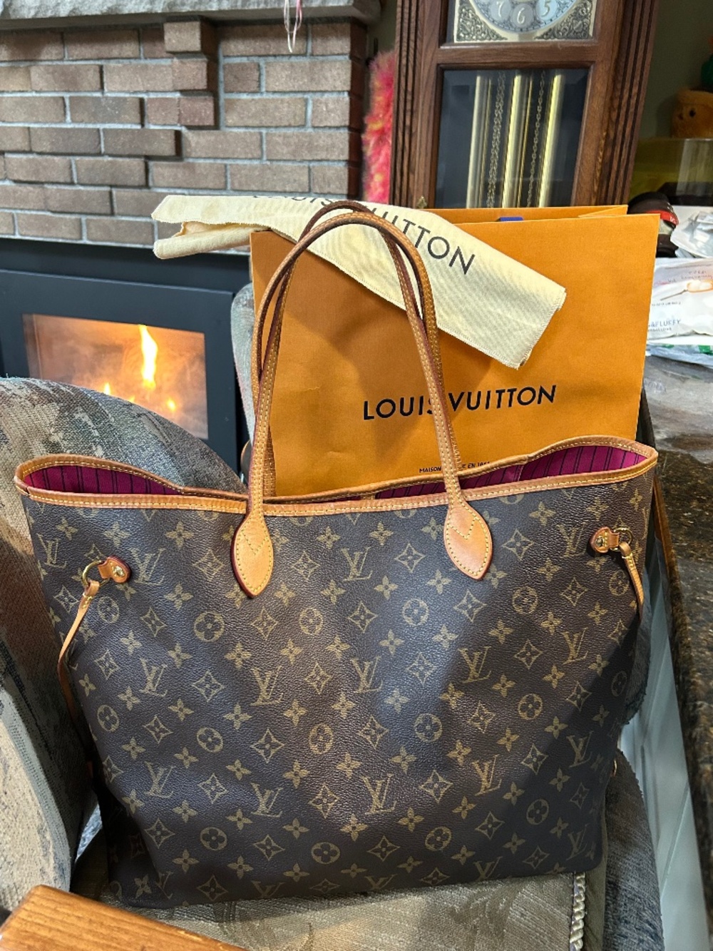 XXL Louis Vuitton NEVERFULL GM rare Pivione🩷 - Picture 14 of 14
